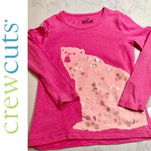 Crew Cuts Polar Bear Sequin Long Sleeve Tee